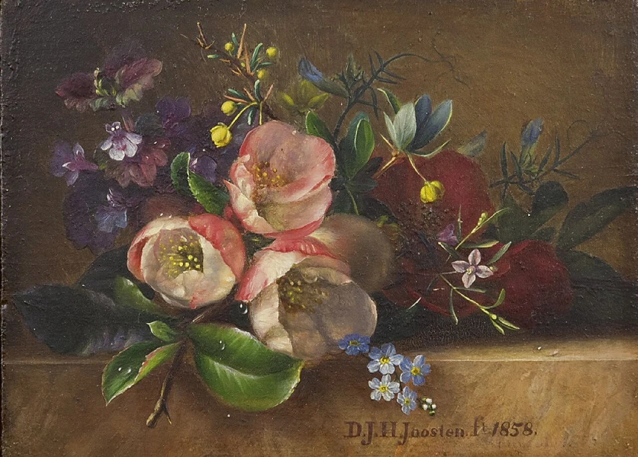 1818-Dirk Jan Hendrik Joosten - Fiori su una sporgenza 1858